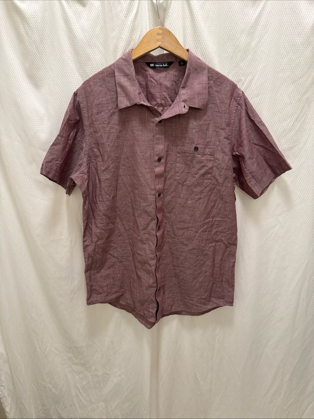 TravisMathew Short-Sleeve Button-Up in Mauve
